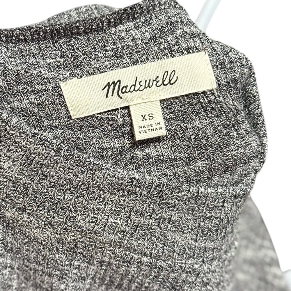 Madewell Gray Ribbed Lightweight Sleeveless Swing Dress Size XS NWOT - Picture 8 of 10